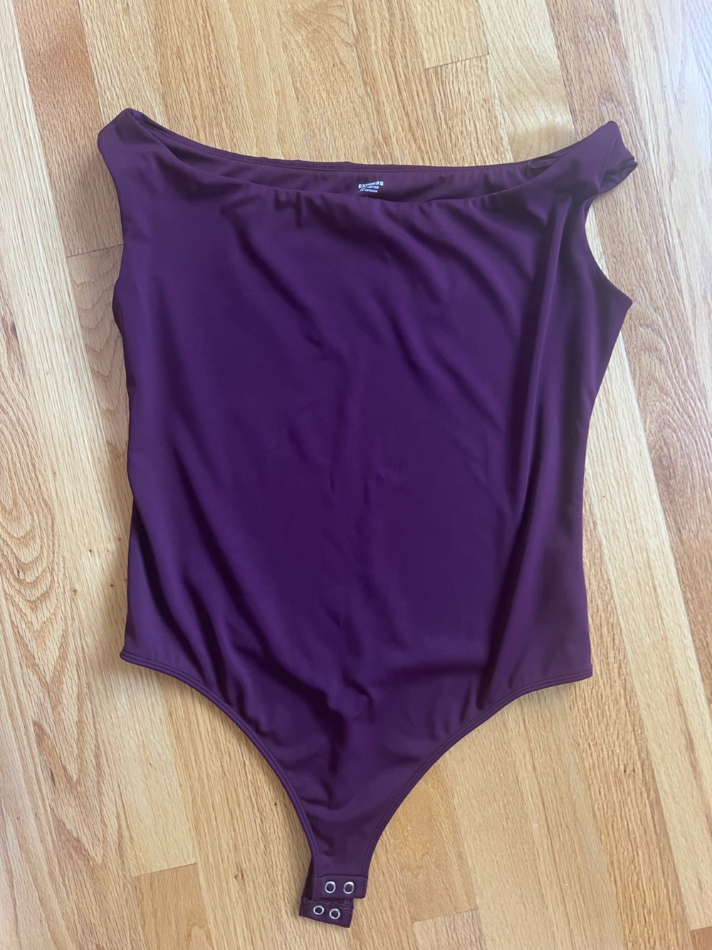 Express One-Shoulder Bodysuit in Plum